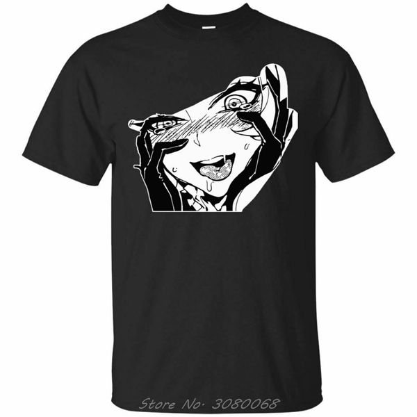 

ahegao japanese hentai comic icon black t-shirt men cotton t shirt streetwear tee shirt