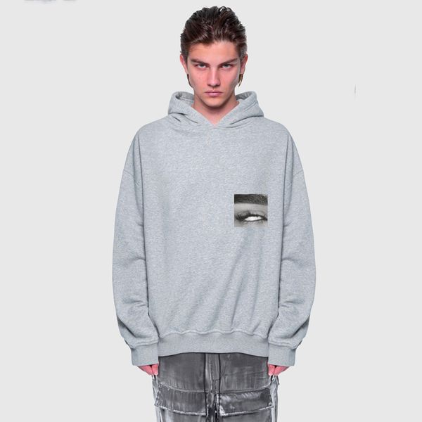 

man designers clothes 2020 20ss eye p printed high street hooded sweatshirt simple casual long sleeve pullover men women hoo, Black