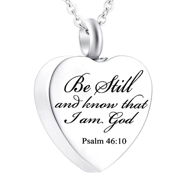

charms silver stainless steel heart pendant faith for women cremation keepsake memorial jewelry necklace with fill kit velvet bag