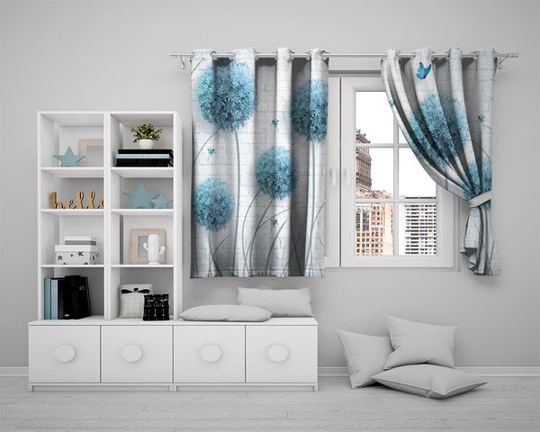 

3d curtain window 3d living room curtain beautiful blue flowers and butterflies romantic curtain modern decoration 3d blackout curtains