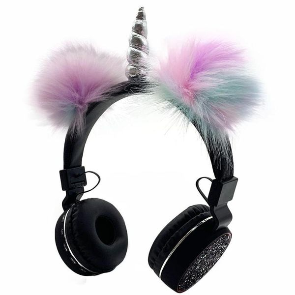 

jinserta unicorns bluetooth kids headphones stereo handsearphone support fm radio handstf card aux birthday gifts