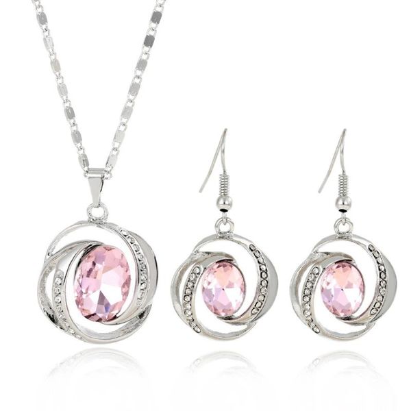 

nigerian round cubic zirconia wedding jewelry sets inlay luxury silver color crystal bridal jewelry set gifts for bridesmaids