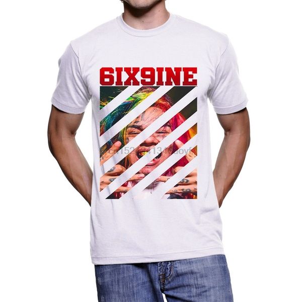 

мода man tekashi 6ix9ine накипь gang футболка белого цвета забавный tee shirt