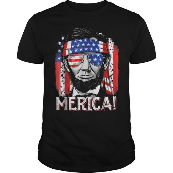 

merica abe lincoln of july flag shirt size s to 3xl men t shirt print cotton short sleeve t-shirt loose clothes