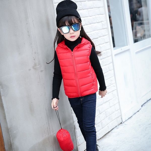 

hooded child waistcoat children outerwear winter coats kids clothes warm cotton baby boys girls vest for age 3-12 years old kg-29, Blue