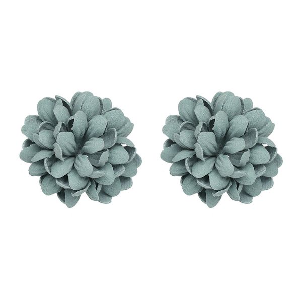 

korean pink green flower yarn earrings for women 2020 fashion simple floral stud earrings wedding party statement jewelry gift, Golden;silver