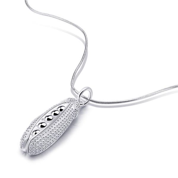 

new fashion necklace 37x12mm corn on the cob ears 925 sterling silver pendants short long women men colar gift jewelry choker