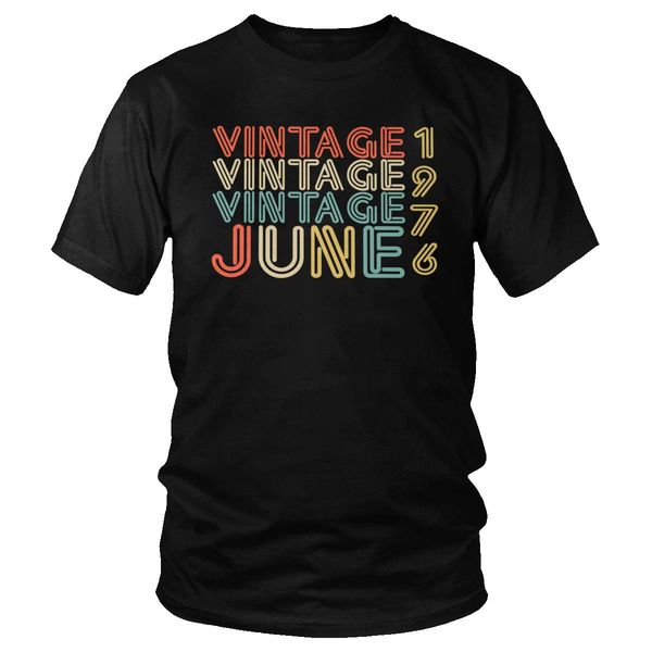

мужская мягкая хлопковая vintage 1976 тенниска с коротким рукавом born в июне tshirt сорок четвёртого день рождения подарок для печати футбо
