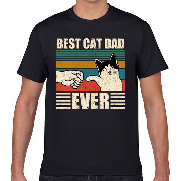

топы футболка мужчины лучший кот папа когда-нибудь папа котенок кошки смешные белый geek короткие мужской tshirt xxxl
