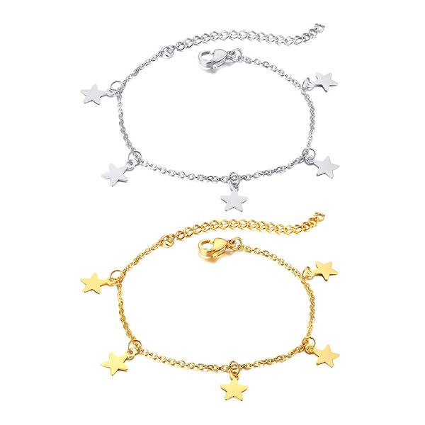 

gold tiny star bracelet in stainless steel gold bridesmaid bracelet summer for women gift, Golden;silver