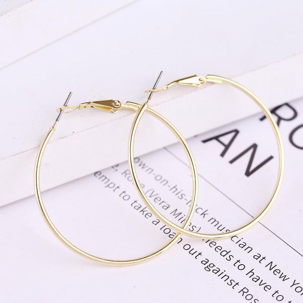 

round heart square big hoop earring for women jewelry gold silver color fashion jewelry bijoux accessories birthday brincos, Golden;silver