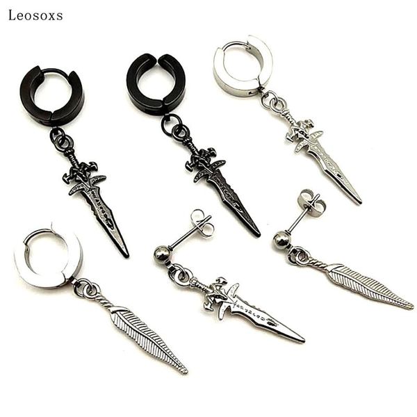 

stud leosoxs earrings male creative hipster ear clips long, Golden;silver