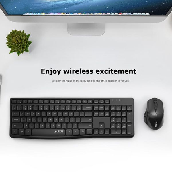 

ajazz a2030w 2,4 ггц беспроводной 6 кнопки 1200 dpi mouse 106 клавиши клавиатуры эргономичная комбинации набор для офиса gamers