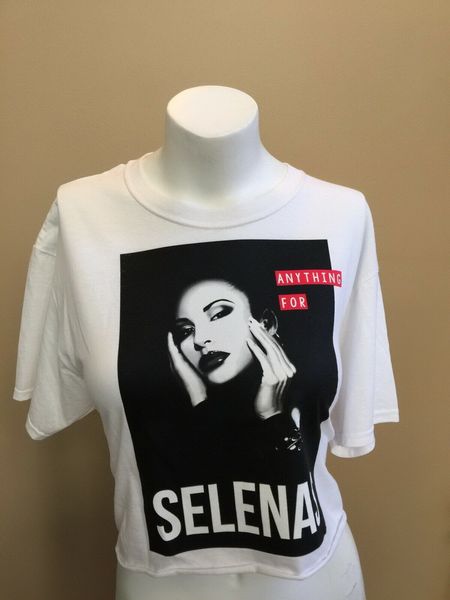 

selena mid-drift graphic tee shirt. size m classic custom design tee shirt