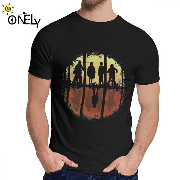 

друзья незнакомец вещь duffer brothers tee shirt шея streetwear мужской бесплатная доставка s-6xl плюс размер футболка