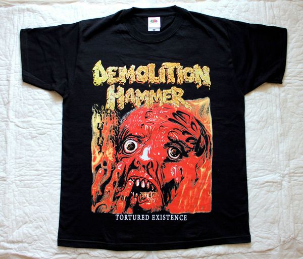 

demolition hammer tortured existence'90 thrash death metal new black t-shirt o-neck fashion casual print t shirt