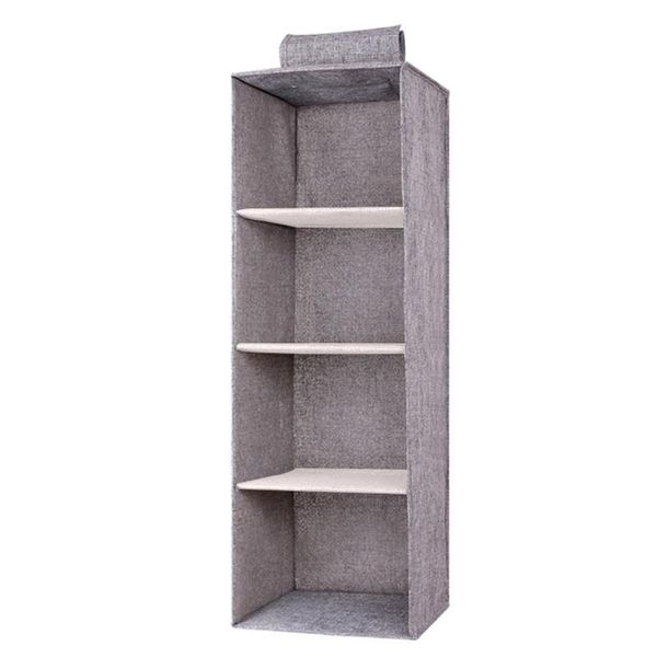 

storage boxes & bins cotton linen washable hanging wardrobe pp board box shelf container closet clothes organizer waterproof moisture-proof