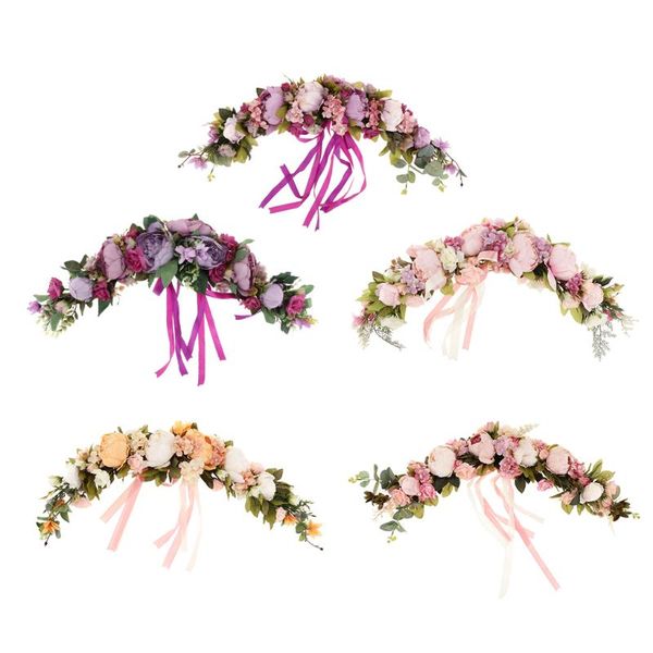 

simulation peony wall door wreath flower garland indoor outdoor wedding decor