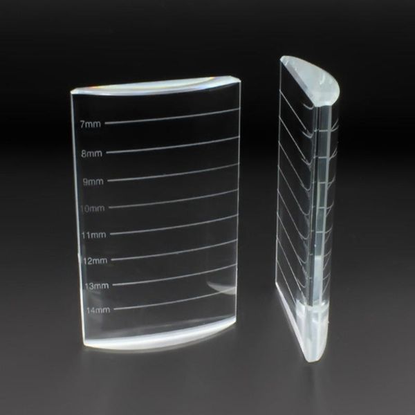 

false eyelashes 8*5cm durable glass u curved eyelash pallet holder extensions stand lash case with tick mark fake lashes essential tool