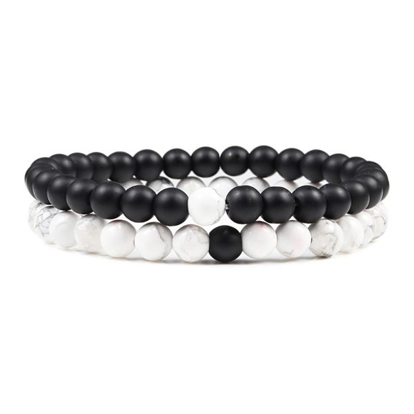 

2pcs / комплект натурального вулканического браслета камень chakra падение браслеты ьотта accessorie шарик ювелирных изделия любовь груз для, Black