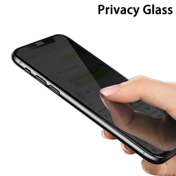 

privacy tempered glass for iphone 11 pro max xs x 7 8 plus 6 6s 5 dark clear screen protector anti-spy no package