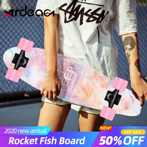

skateboarding ardea mini fish board 68cm/26in russia maple fishboard 5in aluminium truck 60*45mm pu wheel steel bearing street rocket