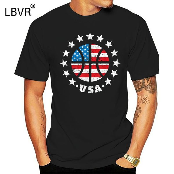 

black usa basketball flag 4th of july independence day gift t-shirt 100% cotton customize tee shirt