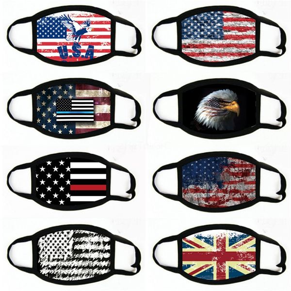 

designer face masks american election supplies dustproof print mask universal for men and women american flag mask#346, Black