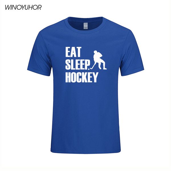 

летние мужские футболки смешная eat сна hockeys printed t shirt men casual с коротким рукавом o-образным вырезом топы высокого качества брен