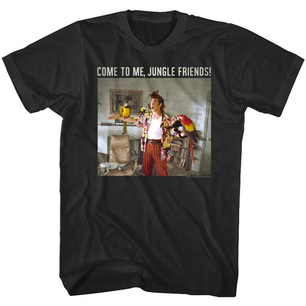 

ace ventura pet detective jungle friends men's t shirt jim carrey comedy parrots popular tee shirt