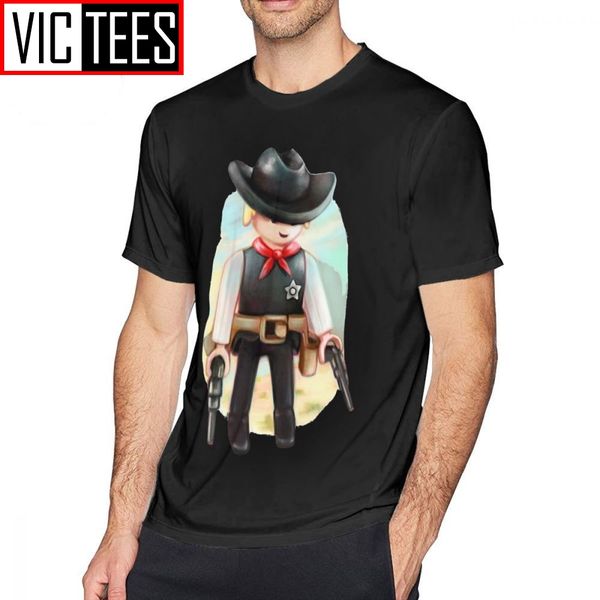 

mens sheriff t shirts sheriff playmobil t-shirt 100% percent cotton 5x tee shirt fun graphic classic man tshirt