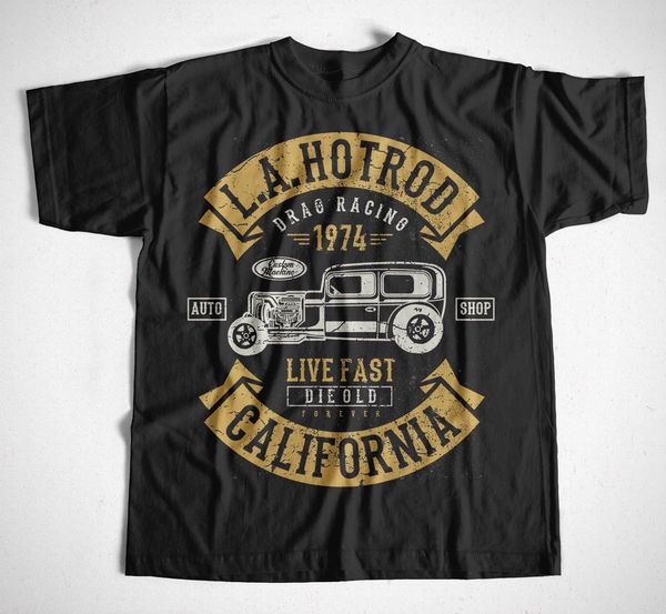 

2019 men's fashion t-shirt la rod s m l xl 2xl 3xl 4xl v8 auto oldtimer race street live fast summer style