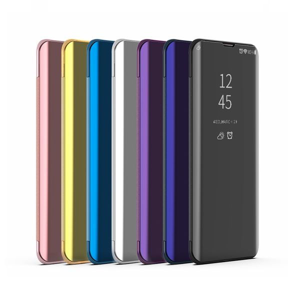 

mirror case cover holder phone protective case for oppo find x clear damping smart kickstand flip bumper cover scratch