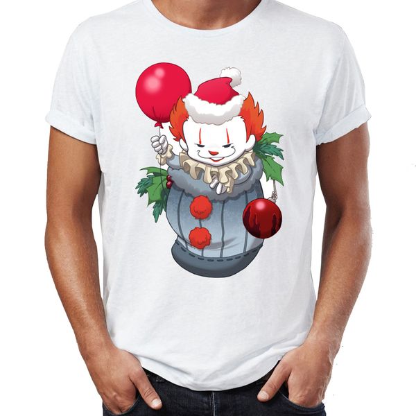 

men's t shirt christmas it clown scary awesome artwork printed tee