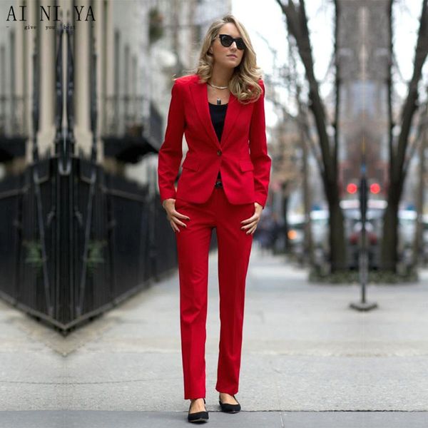 

women's two piece pants women pant suits red ladies business office tuxedos custom made formal work wear, White