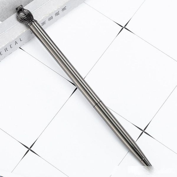 

creative metal skull cobra ballpoint pens school office business supplies stationery student birthday gift ing, Blue;orange