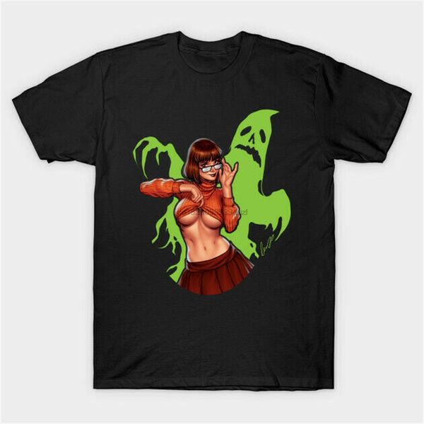 

jinkies дух велма boo пародия хеллоуин костюм белый футболка scooby-doo s-3xl пользовательские трафаретной печати tee shirt