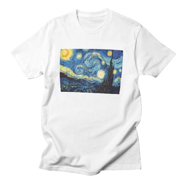 

van gogh michelangelo sistina white t shirt summer women's casual harajuku ulzzang short sleeve t-shirt funny women clothing
