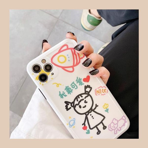 

cute girls graffiti suitable for apple 11promax x/xs phone case iphone8p cool xr drop-resistant se soft