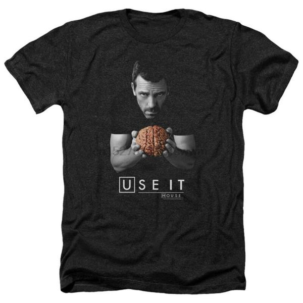 

house tv show dr house holding brain use it heather t-shirt all sizes