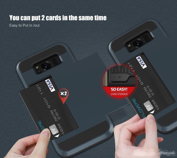 

glide armor case for samsung galaxy s6 s7 s6 edge s7 edge cover hidden card slot protection case for galaxy s8 s8 plus