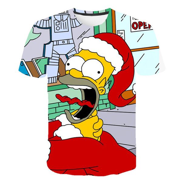

autumn and winter merry christmas new 3d simpson cartoon anime wild sports slim 3d print shirts aesthetic oversized harajuku men clothing