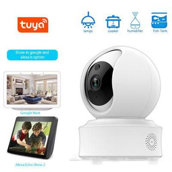 

smart home security system graffiti smart wireless network 360 degree motion detection tuya wifi camera, Black;white