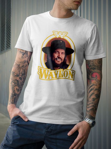 

limited waylon jennings outlaw country music willie nelson t-shirt size s-5xlshort sleeve male