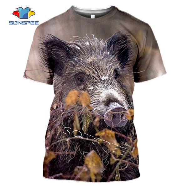 

summer hunting wild boar animals 3d print shirts plus size humor humor men clothing