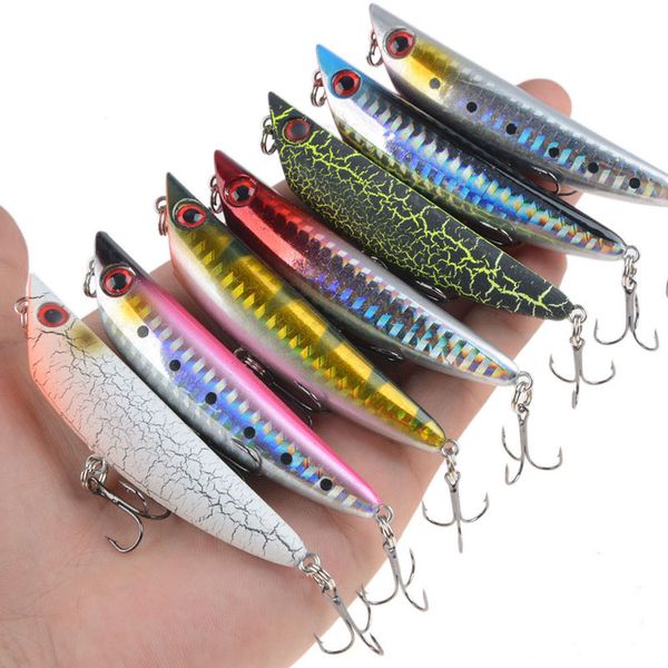 

10pcs/lot 8cm/8.5g bionic fishing lure set bass pike trout hard bait artificial wobblers freshwater ater fishing cute popper lure set