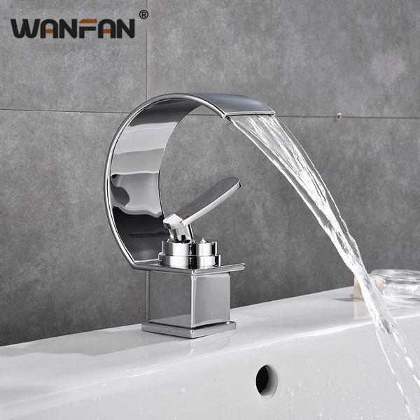 

basin faucet waterfall silve color bathroom basin sink faucet cold and water mixer single handle bathroom tap s79-418