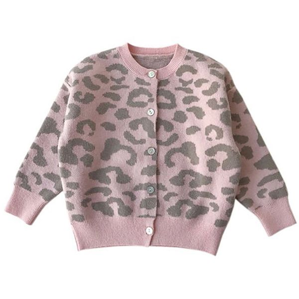

children kids sweater autumn spring baby girl cardigan leopard print casual thicken outerwear coat clothes 1-10t, Blue;gray