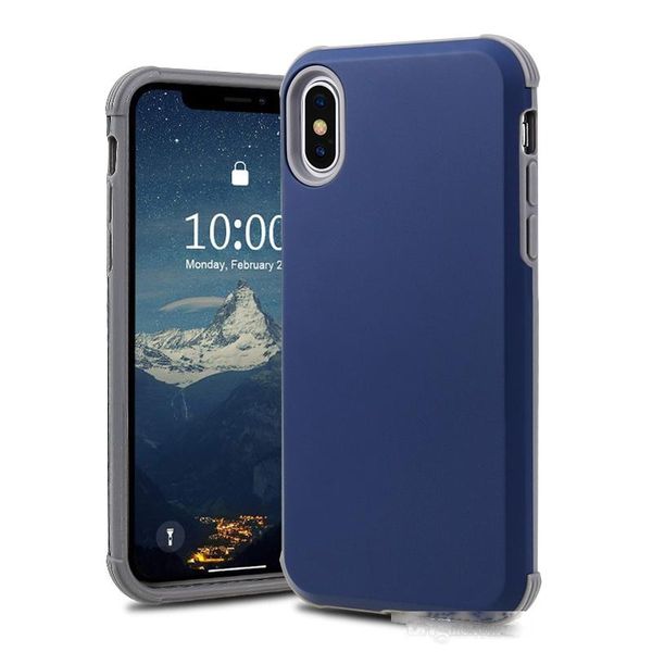 

2 in 1 hybrid armor four corners case for iphone xs xs max xr 8 8 plus tpu pc anti-fall phone case oppbag