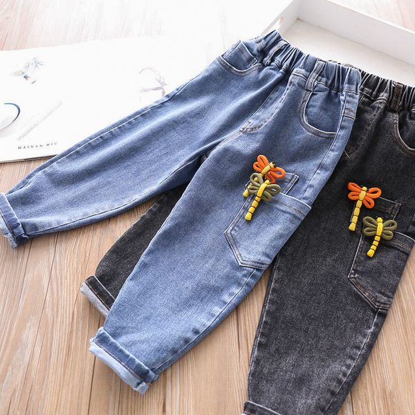 

casual jeans girls' trousers children's clothing wholesale, Blue